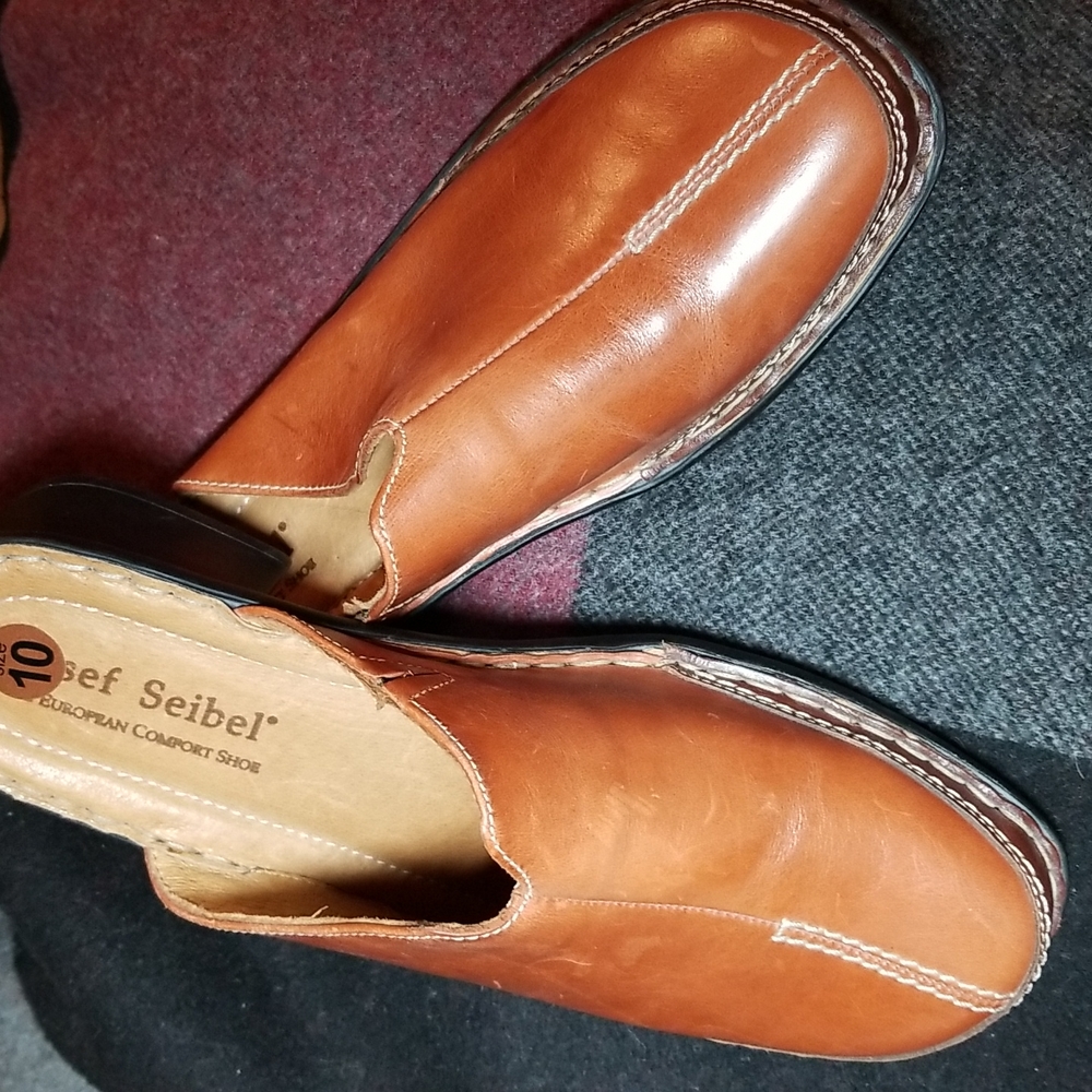 Josef Seibel two-tone leather mule, sz 10